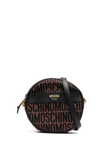 Moschino Borsa a tracolla con stampa monogramma - Marrone