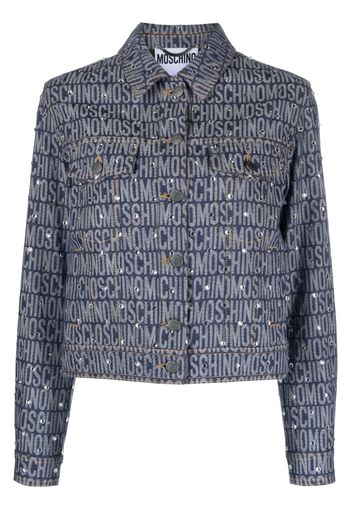 Moschino Giacca denim con stampa monogramma - Blu