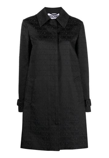 Moschino Trench con logo jacquard - Nero