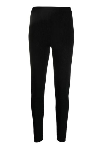 Moschino logo-pattern print knit leggings - Nero