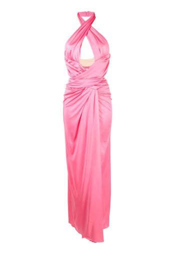 Moschino draped halterneck maxi dress - Rosa