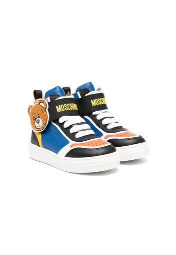 Moschino Kids colour-block leather sneakers - Nero