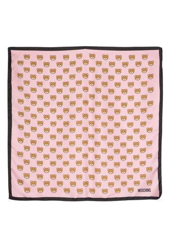 Moschino Teddy Bear-print silk foulard - Rosa