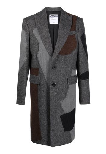 Moschino Trench monopetto con design a inserti - Grigio