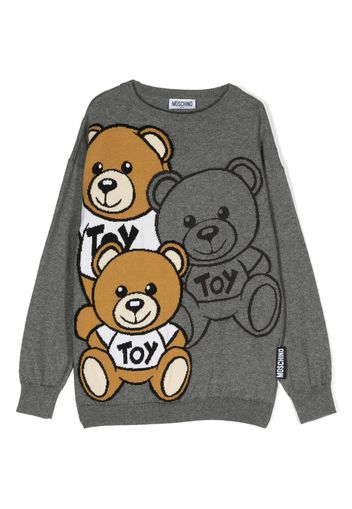 Moschino Kids Maglione Teddy Bear con intarsio - Grigio