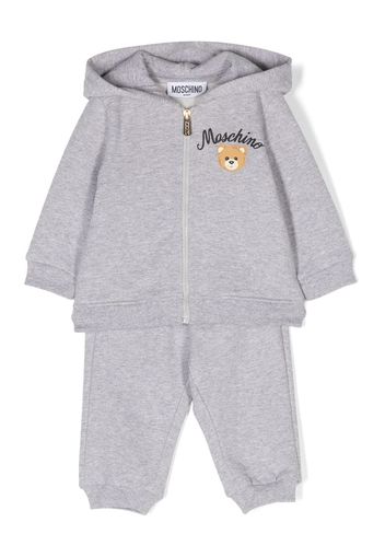 Moschino Kids Tuta sportiva con stampa Teddy Bear - Grigio