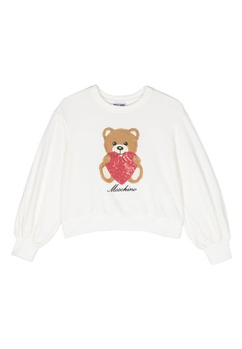 Moschino Kids Felpa con stampa Teddy Bear - Bianco