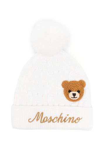 Moschino Kids Berretto Teddy Bear con applicazione - Bianco