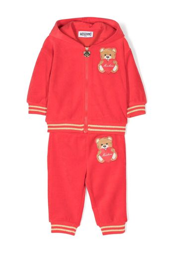 Moschino Kids Tuta sportiva con applicazione - Rosso