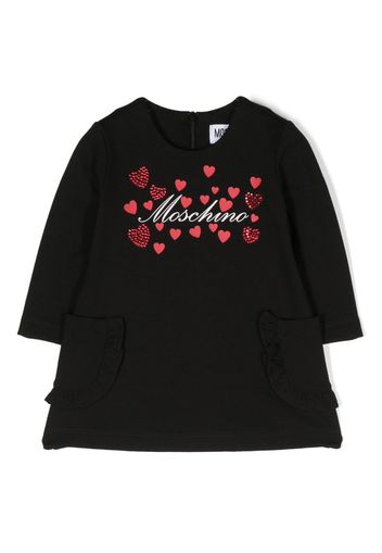 Moschino Kids Abito con strass - Nero