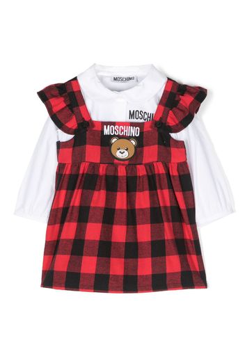 Moschino Kids Abito con motivo Teddy Bear - Rosso