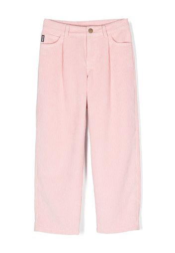 Moschino Kids Pantaloni dritti a coste - Rosa