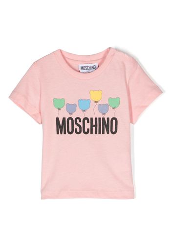 Moschino Kids logo-print cotton T-shirt - Rosa