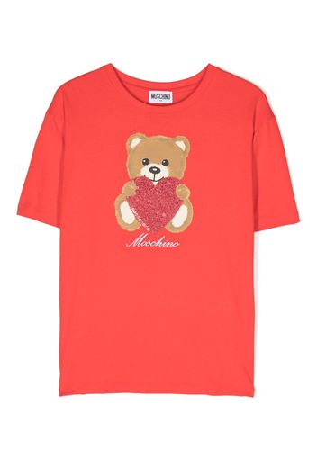 Moschino Kids T-shirt con motivo Teddy Bear - Rosso