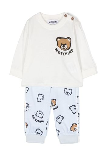 Moschino Kids Set con stampa Teddy - Bianco