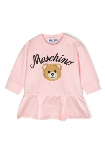 Moschino Kids Abito Teddy con stampa - Rosa