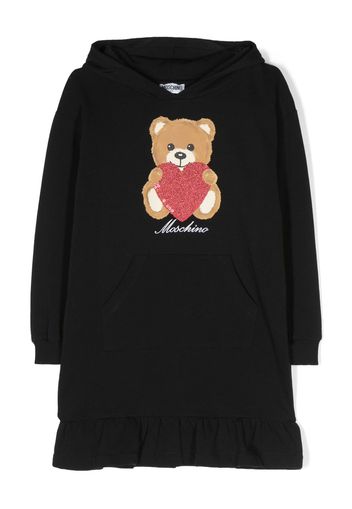 Moschino Kids Abito modello felpa con stampa Teddy Bear - Nero