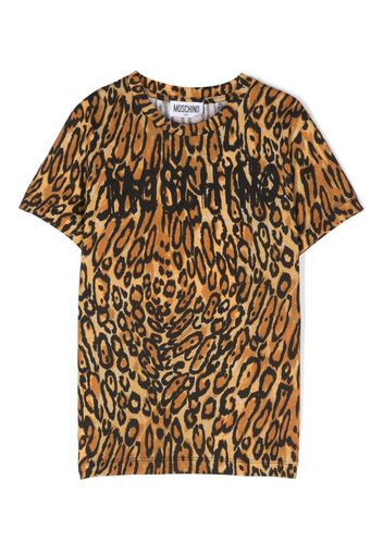Moschino Kids T-shirt leopardata - Marrone