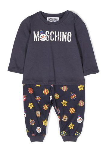 Moschino Kids Pantaloni con stampa grafica - Blu