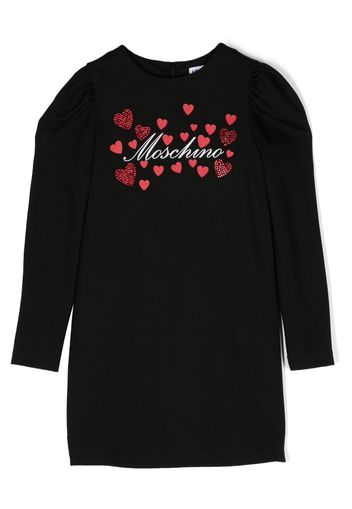 Moschino Kids Abito corto con stampa - Nero