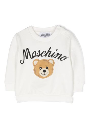 Moschino Kids Felpa con ricamo - Bianco