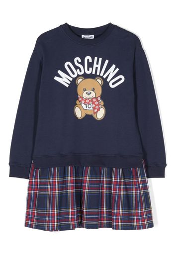 Moschino Kids Abito con stampa Teddy Bear - Blu