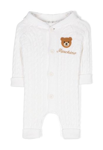 Moschino Kids Tutina con applicazione Teddy Bear - Bianco