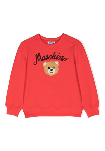 Moschino Kids Teddy Bear logo-print sweatshirt - Rosso