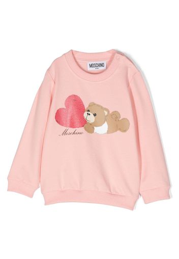 Moschino Kids Teddy Bear cotton sweatshirt - Rosa