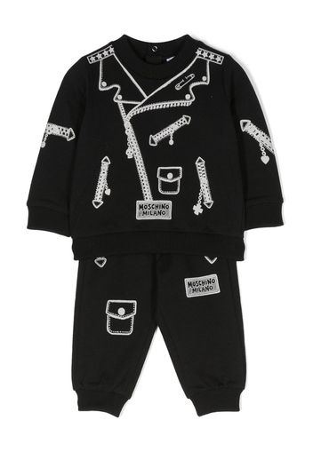 Moschino Kids Set due pezzi con stampa - Nero