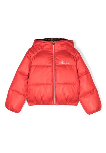 Moschino Kids Piumino con ricamo - Rosso