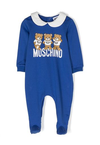 Moschino Kids Pigiama con motivo Teddy Bear - Blu