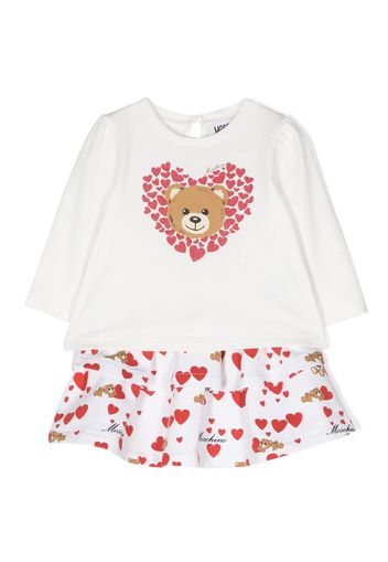 Moschino Kids Abito con motivo Teddy Bear - Bianco