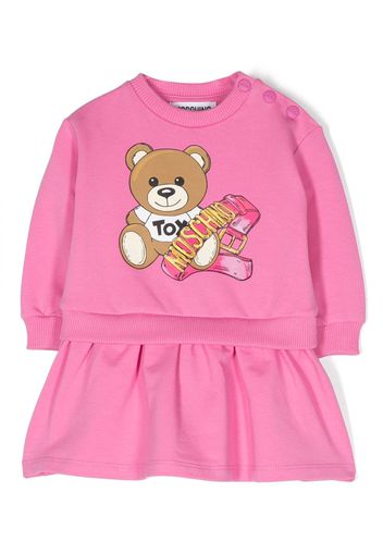 Moschino Kids Abito Teddy Bear con stampa - Rosa