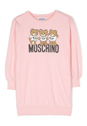 Moschino Kids Teddy Bear cotton midi dress - Rosa