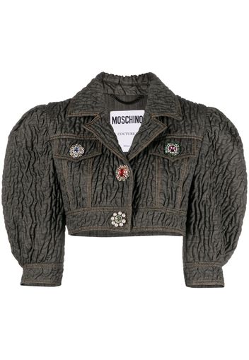 Moschino Giacca crop con decorazione - Nero