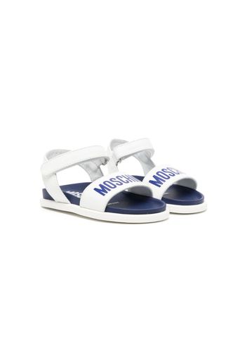 Moschino Kids logo-print open-toe sandals - Bianco