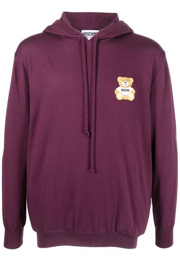 Moschino Teddy-Bear virgin-wool hoodie - Viola