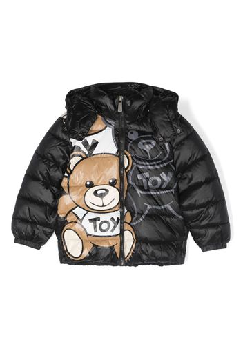 Moschino Kids Teddy Bear-print padded jacket - Nero