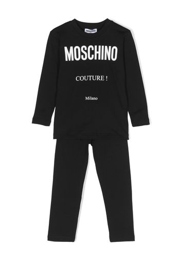 Moschino Kids logo-print jersey tracksuit - Nero