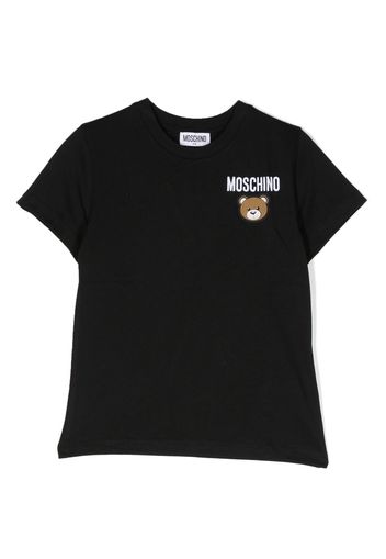 Moschino Kids Leo Teddy-print cotton T-shirt - Nero