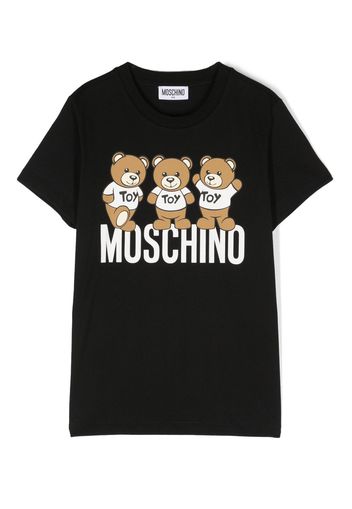 Moschino Kids Teddy Bear cotton T-shirt - Nero