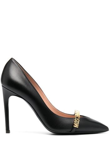 Moschino 100mm logo-lettering pumps - Nero