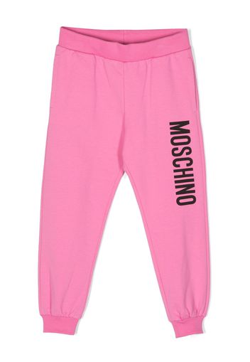 Moschino Kids logo-print cotton tracksuit bottoms - Rosa