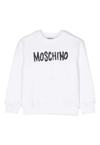 Moschino Kids logo-print cotton sweatshirt - Bianco