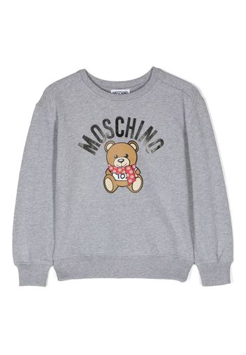 Moschino Kids Teddy Bear logo-print sweatshirt - Grigio