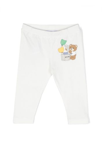 Moschino Kids Teddy Bear-print leggings - Bianco