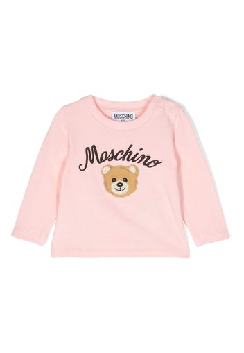 Moschino Kids logo-print long-sleeve sweatshirt - Rosa