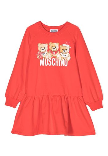 Moschino Kids Teddy Bear-print dress - Rosso