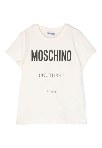 Moschino Kids logo-print cotton T-shirt - Toni neutri